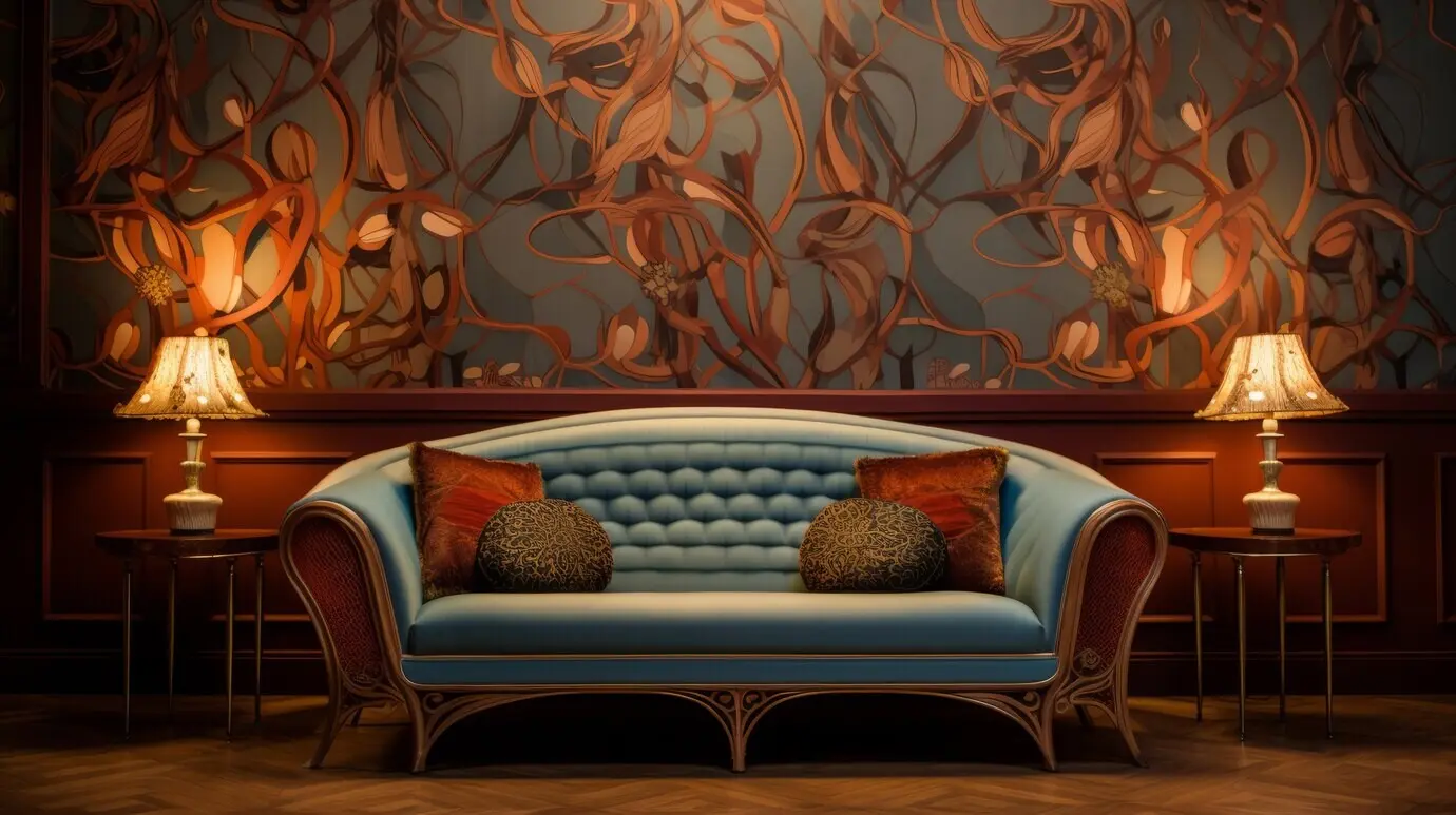 Reich verziertes Sofa im Jugendstil
