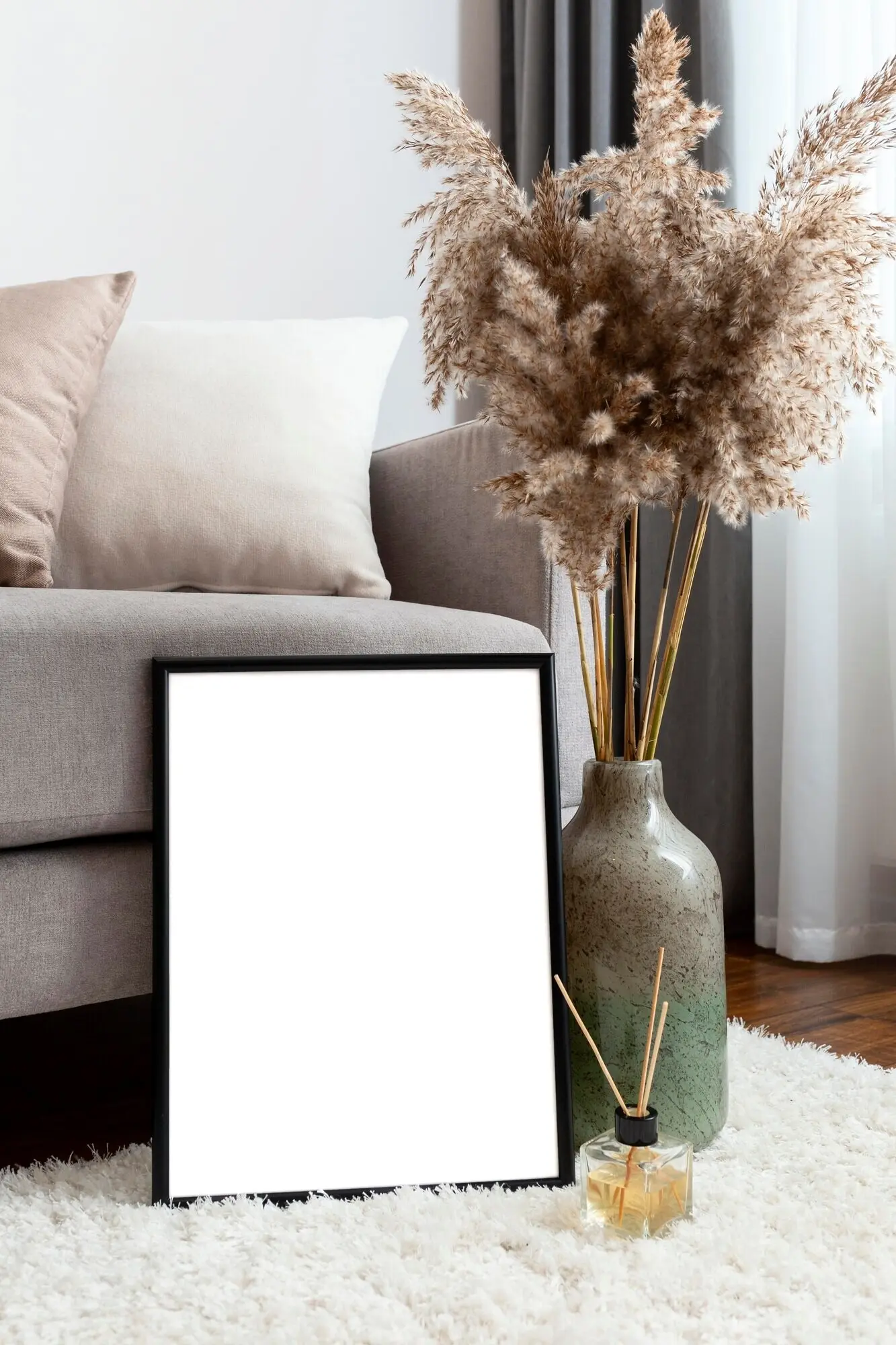 Innenraumgestaltung im Wohnbereich mit Platz für Text